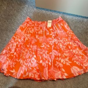 Anthropologie orange tropical skirt
